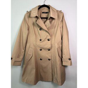 Lauren Ralph Lauren Water Resistant Trench Coat Khaki No Belt Double Breasted PL